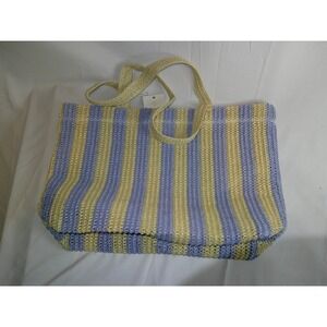 Styliné Striped Woven Tote Bag Lightweight Beach Travel Casual Purse NWY